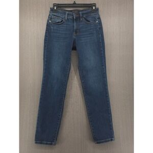 Judy Blue Slim Fit Skinny Mid Rise Blue Stretch Denim Jeans Womens 1/25